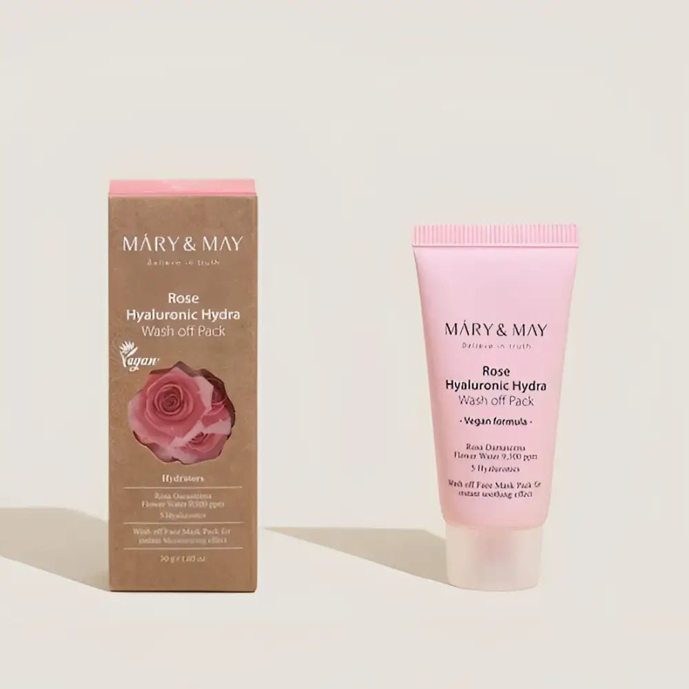 Mary&May Rose Hyaluronic Hydra Wash Off Pack 30g Moisturizer for Deep Hydration - 30g