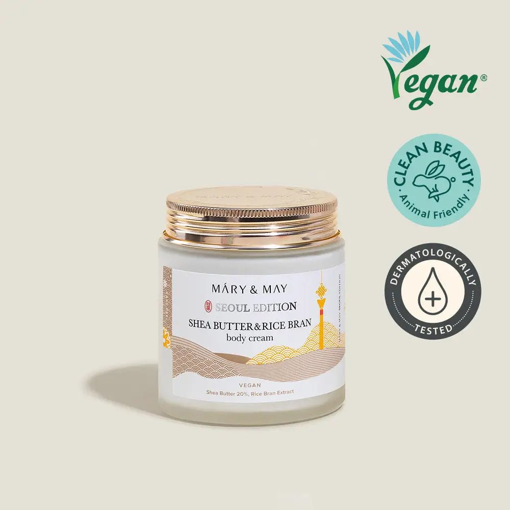 Mary&May Shea Butter & Rice Bran Body Cream 250ml Moisturizer for Deep Hydration - 250ml