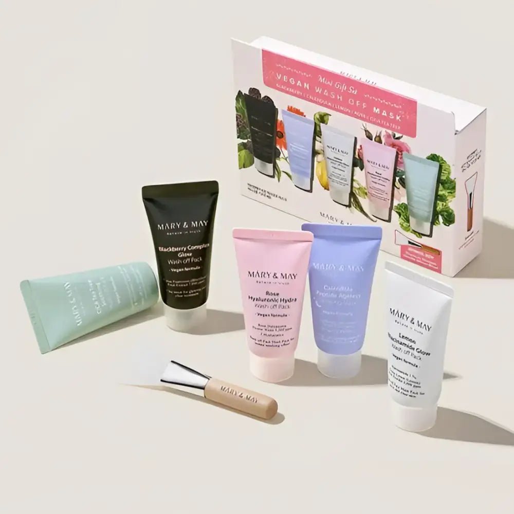 Mary&May Vegan Wash Off Mask Mini Gift Set 30g x5 for Radiant Skin - 30g*5
