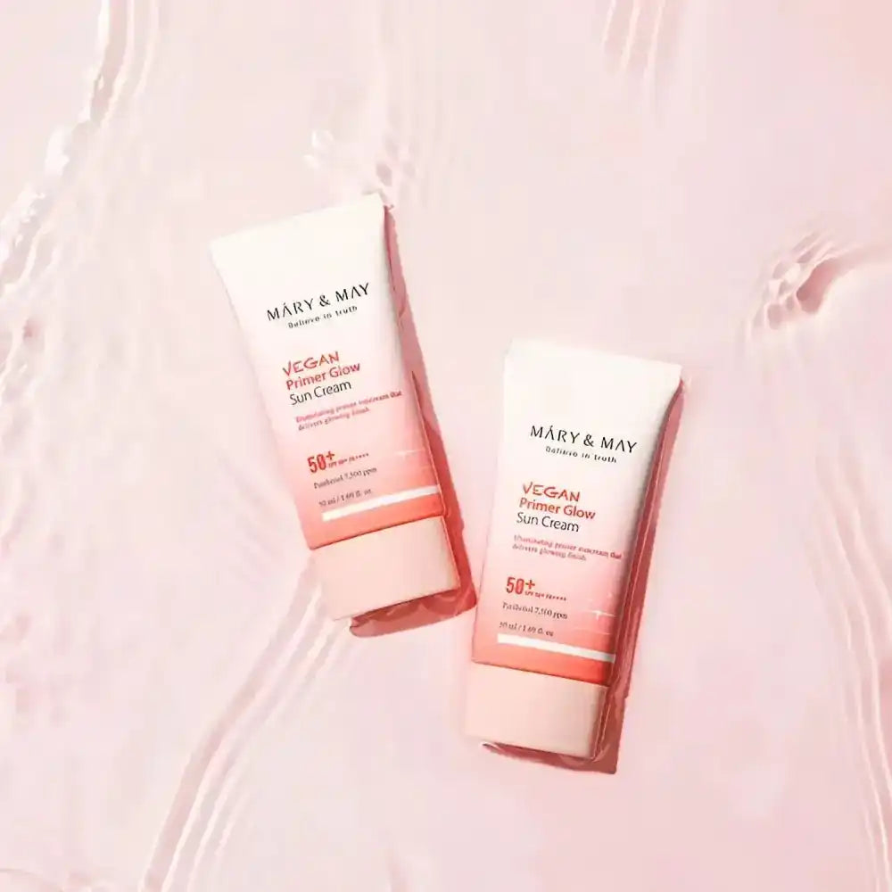 Mary&May Vegan Primer Glow Sun Cream SPF50 + PA + + + + 50ml for Radiant Skin - 50ml