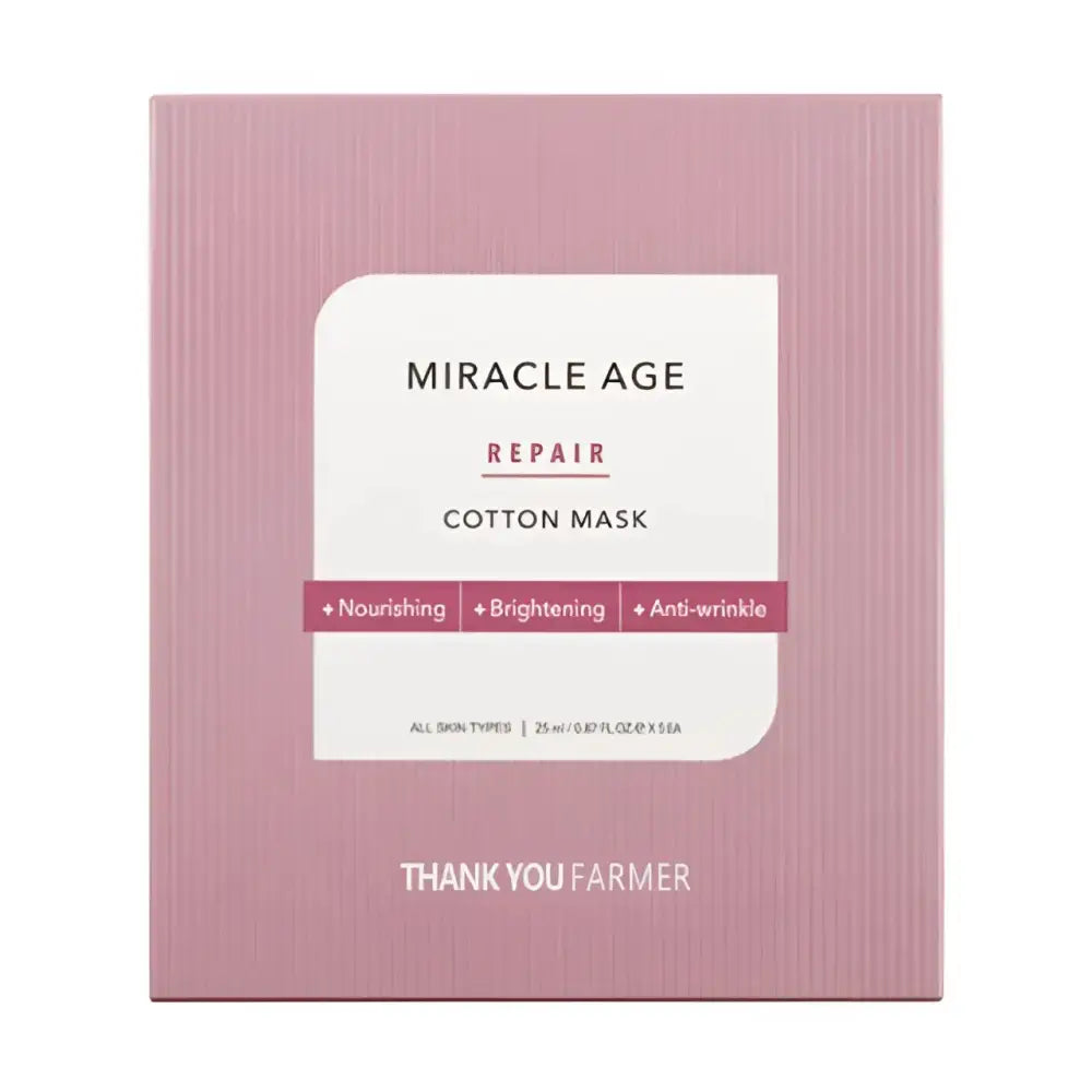 Thank You Farmer Miracle Age Repair Cotton Mask 25ml X 5ea - Facial Mask